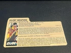 gi joe lot File Card 1985 Quick Kick Great Condition Clean Card