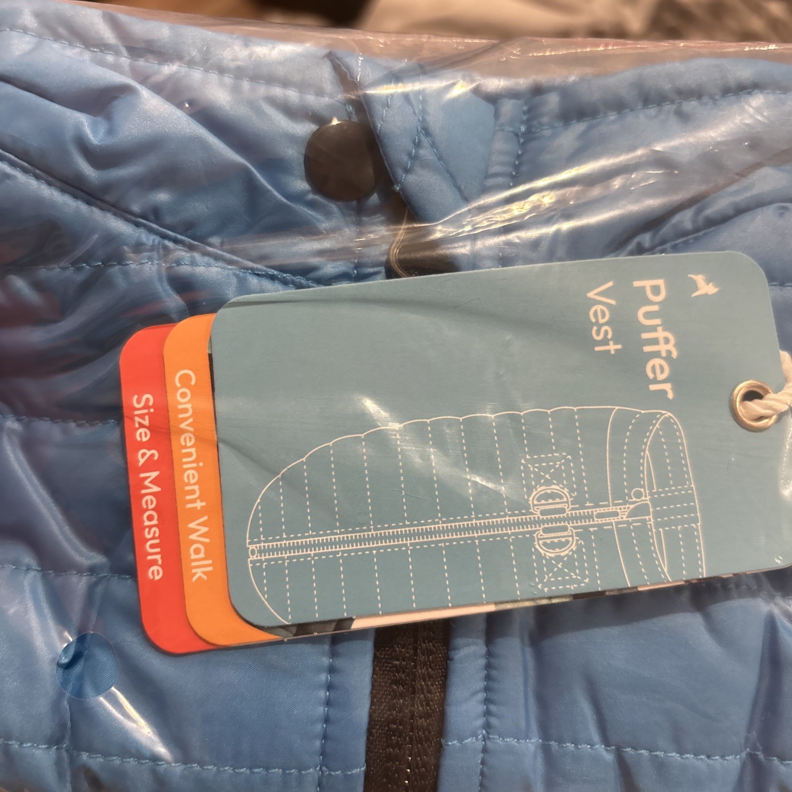 Gooby Padded Dog Vest Blue /Zipper Back Size Small Sealed