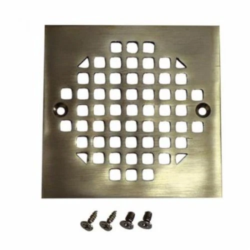 Jones Stephens C6083BN Square Strainer 4-1/4" Cast Brass Brushed Nickel - Picture 2 of 7