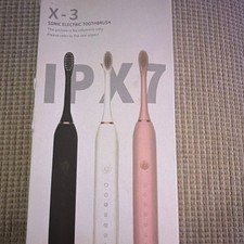 X-3 Sonic Electric Toothbrush Black Fast Charge Waterproof 5 Speed Charger