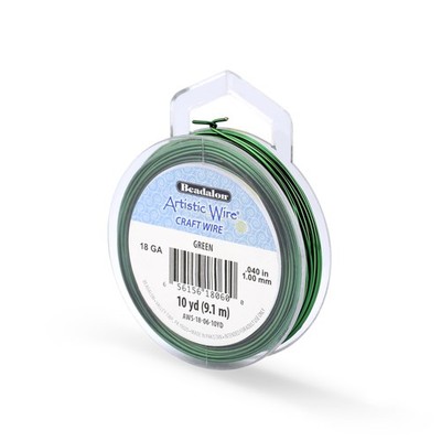 Artistic Wire, 18 Gauge Tarnish Resistant Colored Copper Craft Wire, Green, 1...