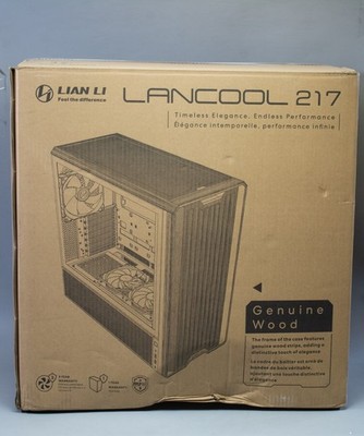 (MA5) Lian Li LANCOOL 217 Genuine Walnut Wood Computer Case, Mid-Tower Case