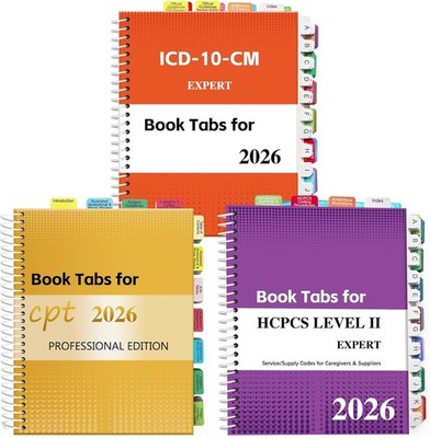 Index Tabs CPT AAPC Version ICD-10-CM & HCPCS Level II 3 Set Bundle （No Book）