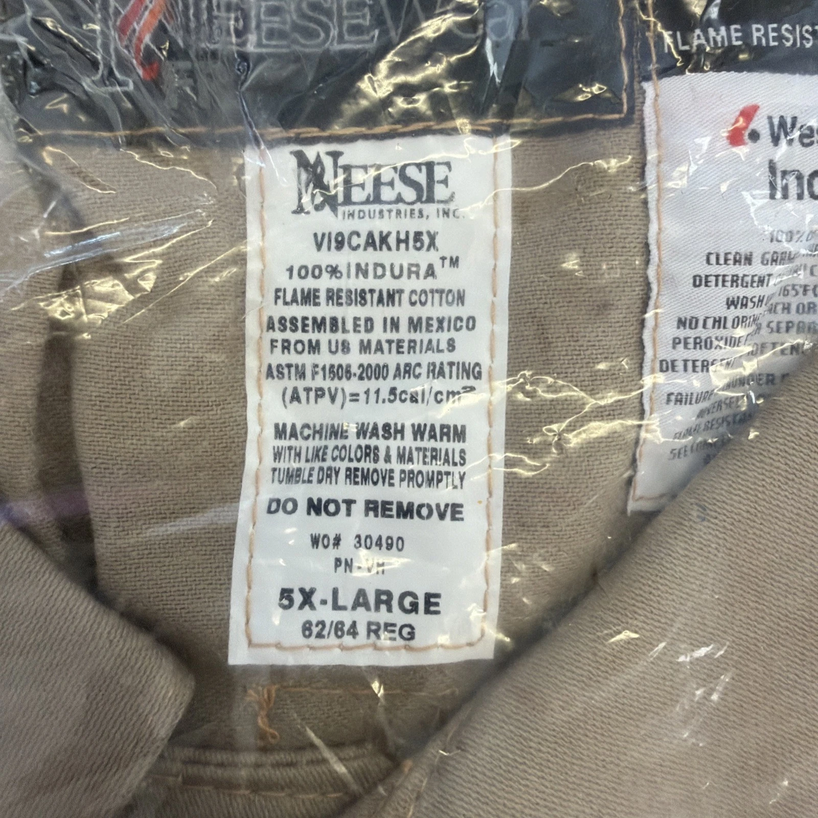 New Neese Wear Flame Resistant Coveralls Mens 5X Tan Workwear Uniform image 3