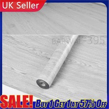 10M Kitchen & Bathroom Lino Grey Wood Effect Waterproof Vinyl Self-adhesive Roll