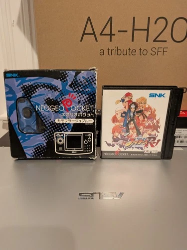 SNK Neo Geo Pocket Console  Camo Blue Complete In Box With King Of Fighters R-1