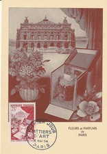 Carte 1er jour Métiers d'Art Fleurs et Parfums de Paris 1954 