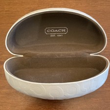 Coach Large Hard Eye Sun Glass Case Clam Shell White