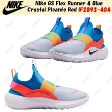 Nike GS Flex Runner 4 Blue Crystal Picante Red IF2893-404 Size 3.5Y-7Y