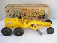 Vintage Hubley ROAD SCRAPER GRADER #481 Kiddie Toy BOX Blade Metal Rubber USA