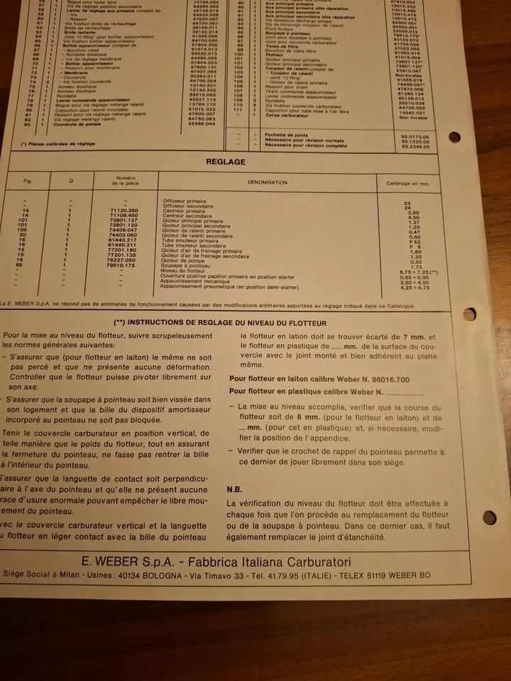 CARBURATEURS  E. WEBER- TYPE 32 DIR 57 T/8400 FOR VOLVO 343 MOTEUR RENAULT 1,4 - Immagine 2 di 2