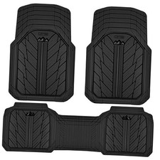 Heavy Rubber Car Floor Mats, Deep Waterproof Car Mats All Weather, all black