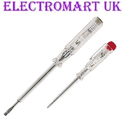 1 KLEINER & 1 GROSSER NEON SPANNUNG NETZTESTER ELEKTRIKER ELEKTROSCHRAUBENDREHER