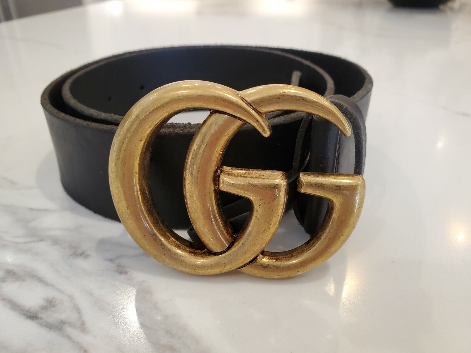 Gucci Wide Leather Belt with Double G Buckle (Varied Colors) 2015