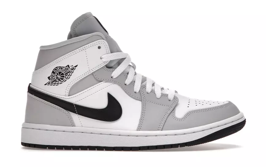 Air Jordan 1 Mid White Light Smoke Grey - BQ6472-015