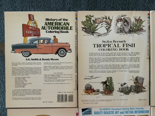 6 Lot Of 6 Vintage Dover & More Coloring Books Education History Science - Picture 4 of 12
