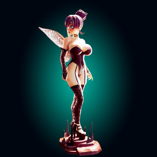 Modelo de fantasía de resina a prueba de artista hada gótica Tinkerbella impreso en 3D coleccionable - Imagen 7 de 11