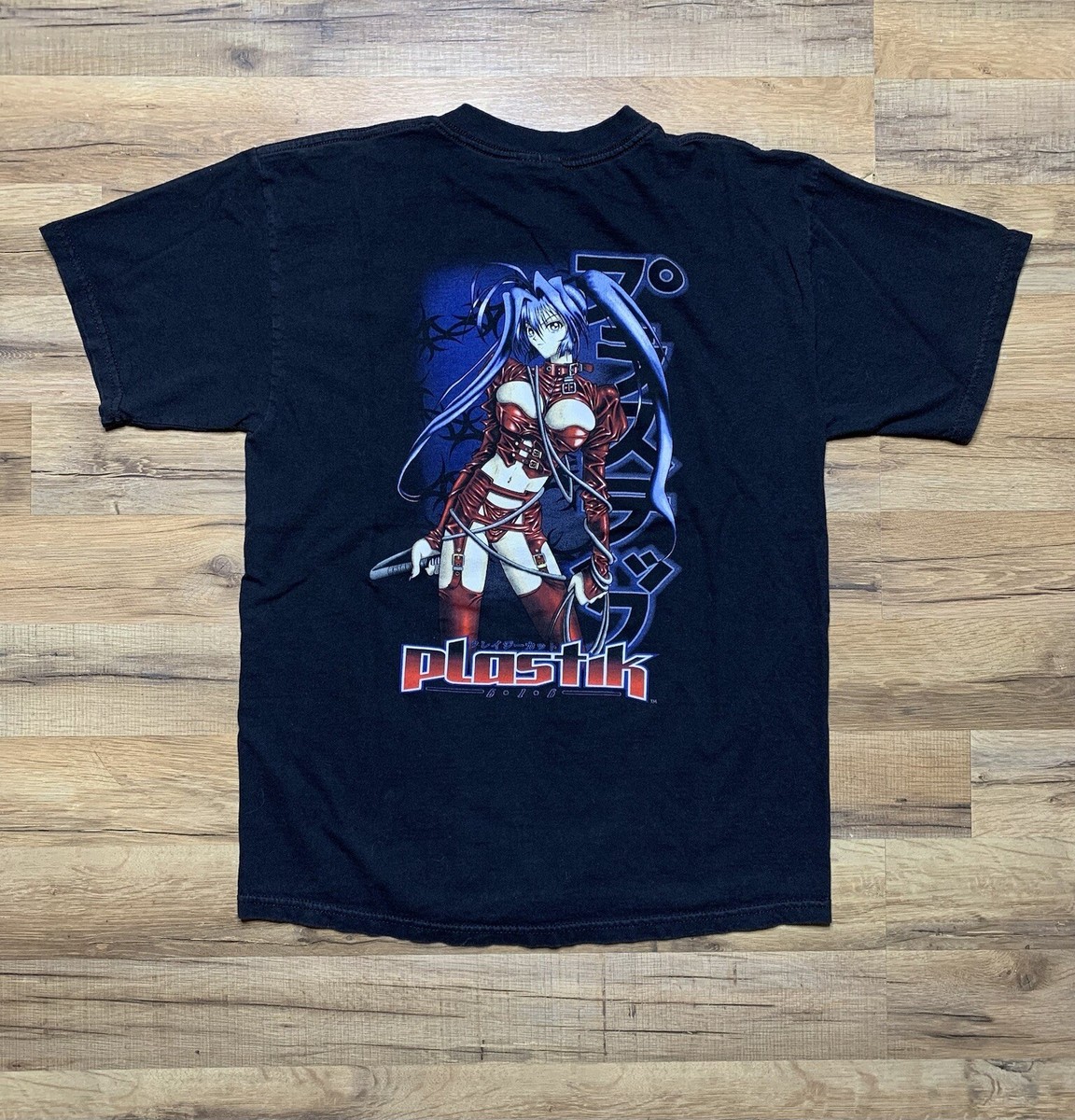 RARE VTG PLASTIK ANIME 90S SHIRT MEN'S Large DOUBLE SIDED | eBay