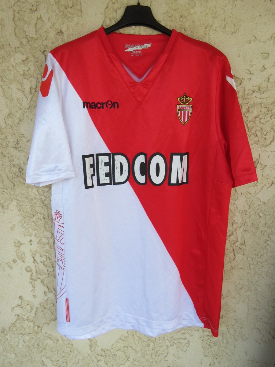 Maillot AS Monaco 2012 Domicile Macron – Dennis Appiah N°2, Blanc/rouge, Taille XXL