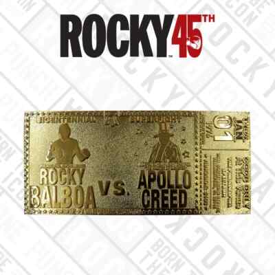 ROCKY 1 Limited Edition 24k Gold Plated Fight Ticket numbered RARE