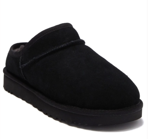 Ugg Classic Slipper Women's Size 7 M Black Suede Slip On Fur Lined Platform  Sole 192410444656 | eBay