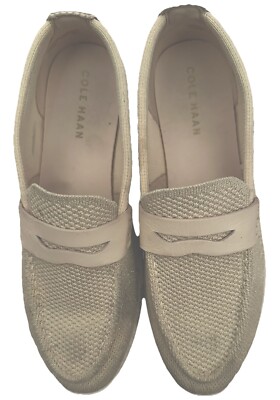 Cole Haan Loafers Womens Sz. 8 1/2 Fabric Slip On Cream  display picture 2