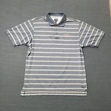 Adidas Climacool Mens Shirt Size XL Gray Stripped Performance Golf Polo Stretch