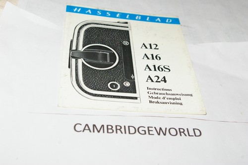 HASSELBLAD FILM HOLDER MAGAZINE BACK A12 A16 A24 INSTRUCTION MANUAL GUIDE BOOK - 第 1/1 張圖片