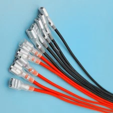 10Pcs 6.3mm 30cm Quick Disconnect Female Spade Crimp Terminal Cable 17AWG  NEW 
