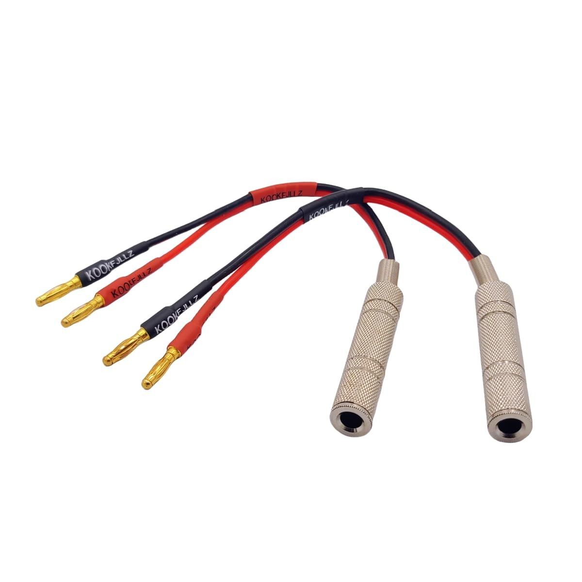 2-Packs 1/4 Inch TS Female to Banana Plug, 6.35Mm Female Jack to Banana Plug Spe