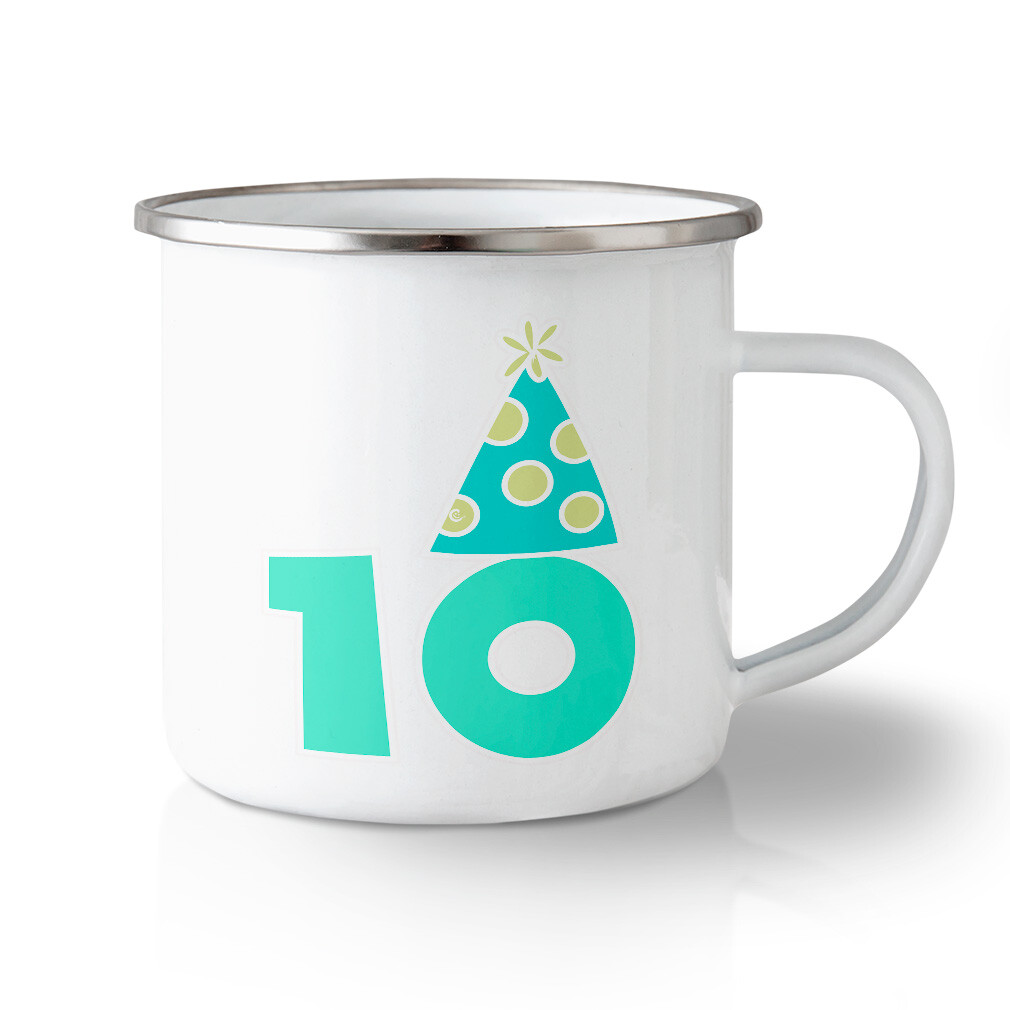 Unbreakable Travel Mug 10 Ounces 10 Birthday Cap Birthday Aluminum Tea Cup  10 Oz
