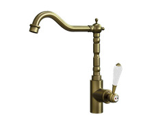 Brushed Brass Period Kitchen Mixer Tap Single Lever with Swivel Spout Brand New