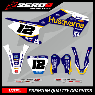 Custom Mx Graphics Kit Husqvarna Motocross Graphics Te Fe Tc Fc Tx Fx Se1 Blu Ebay