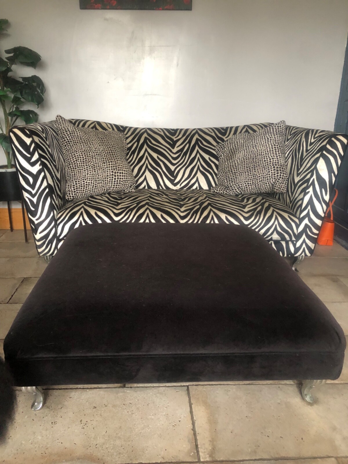 DFS Madagascar 2 Seater Sofa, Cuddle Chair & Large Poufe eBay