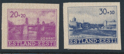 Estonia NB2 - NB3 Mint NH Imperforate 1941 Set. This is a Stock Image