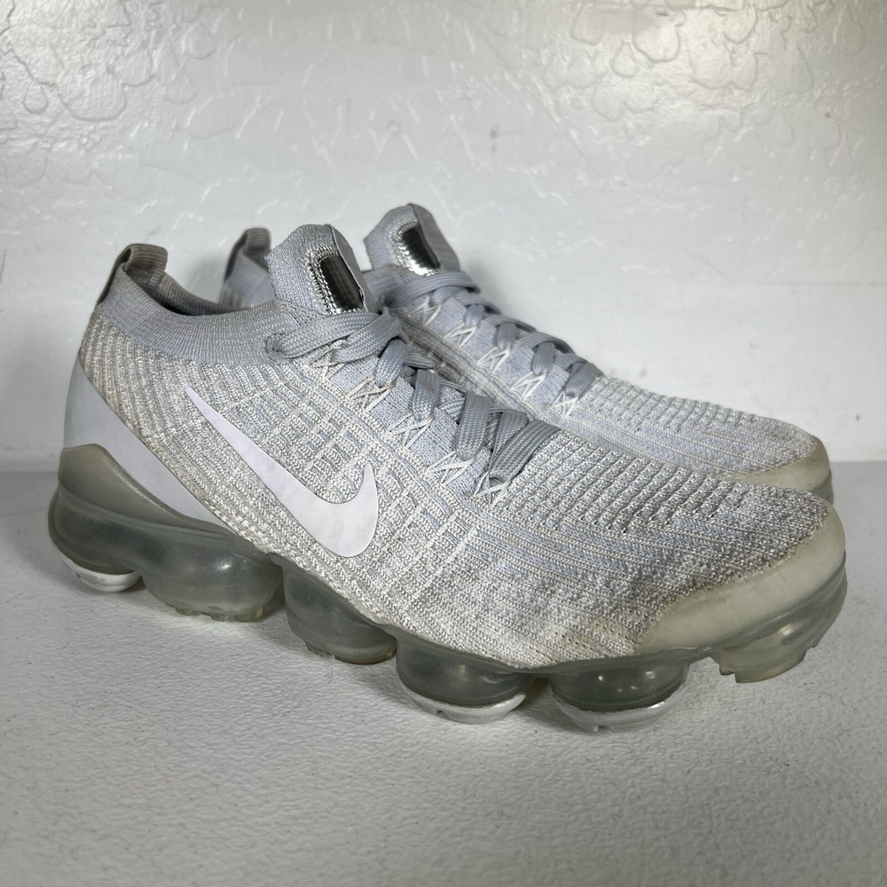 Nike VaporMax Flyknit 3 Women's Running Shoe in Pure Platinum White Size 8 AJ6910-100  
