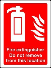  Fire extinguisher signs Do not remove from this location Safety sign