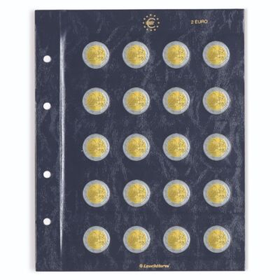 Leuchtturm Münzblätter VISTA für 2 Euro Münzen (2er Pack) 312494 Neu
