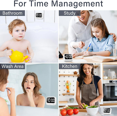 Shower Timer Waterproof Bathroom Toilet Timer Digital Kitchen for Wall Mount,...