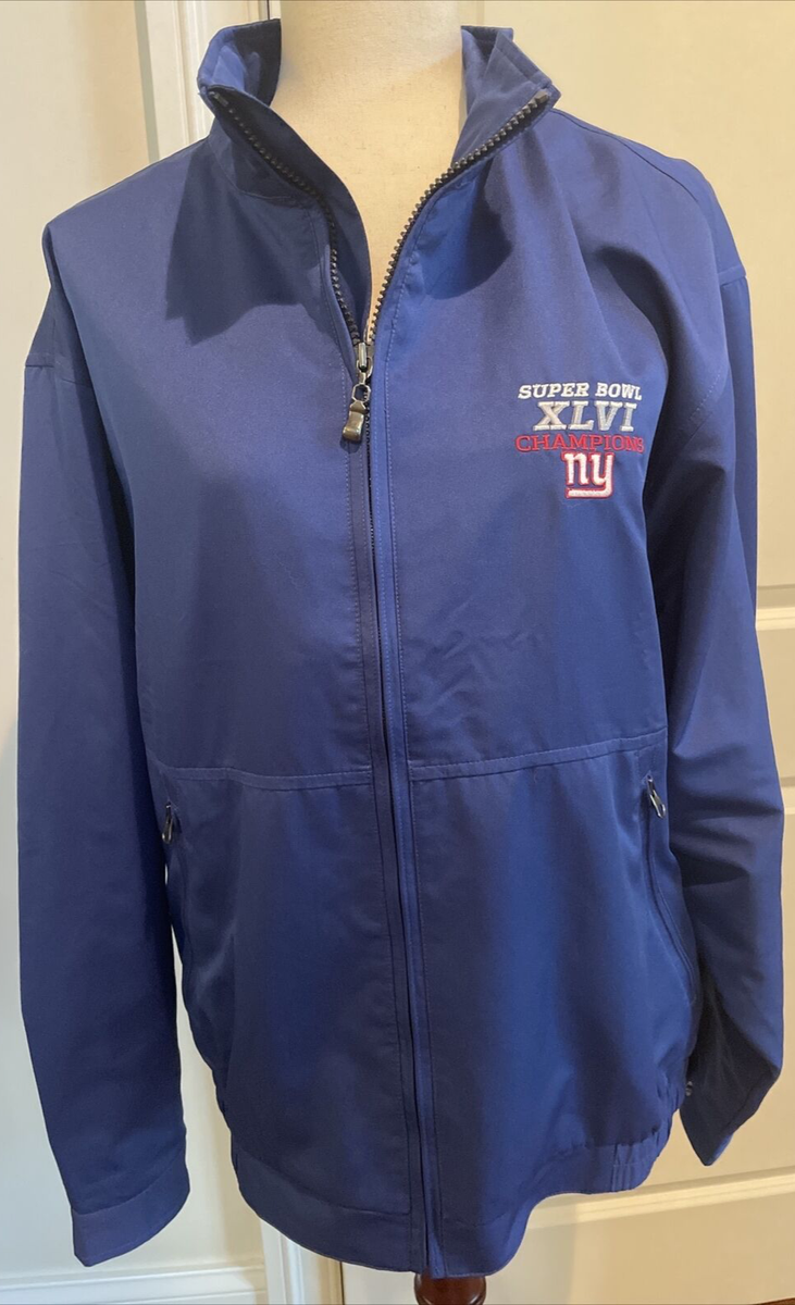 New York Giants スーパーボウルXLVIジャケット New York Giants Super Bowl XLVI Champions 4-Time Champs Wool