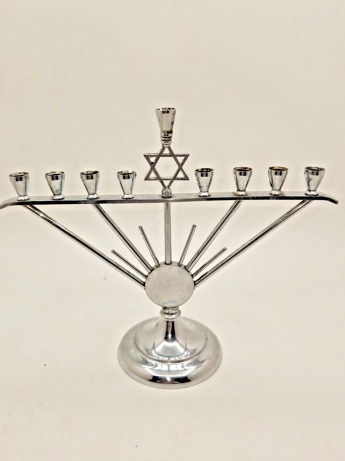RC Silver Steel Menorah Star of David Hanukkah - Vintage