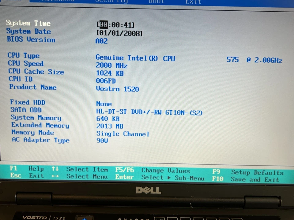 Dell Vostro 1520 Laptop Intel Celeron 575 2.00GHz Screen 15.6" Ram 2GB - Image 2 of 4