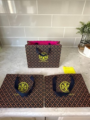 Lot 3 NEW Tory Burch Empty Small 9×7×4 Paper Shopping Bag  Gift / SHOPPING BAG