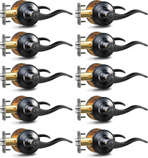 10 Pack Door Handles Privacy Door Levers, Wave Style Interior Door Knobs for Bed