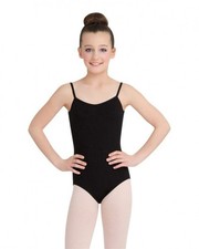 Capezio girls Classics V-neck Camisole Leotard athletic shirts, 4-5, Black
