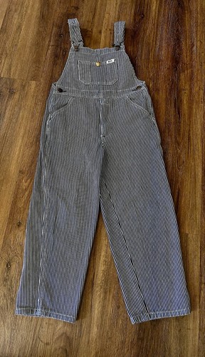 Youth Size 5 Key Striped Denim Overalls Excellent Condition