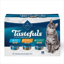 Tastefuls Natural Pate Wet Cat Food Variety Pack Chicken, Turkey