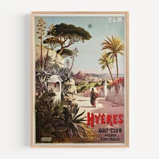 P. L. M. Hyères Golf Club Retro Travel Poster