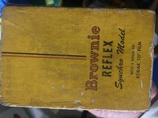 Vintage Brownie Reflex Camera Synchro Model With Original Box And Strap Untested