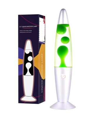 Green Magma Liquid Motion Lamp,Sliver Base,Nightlight Light for Adults Teens ...